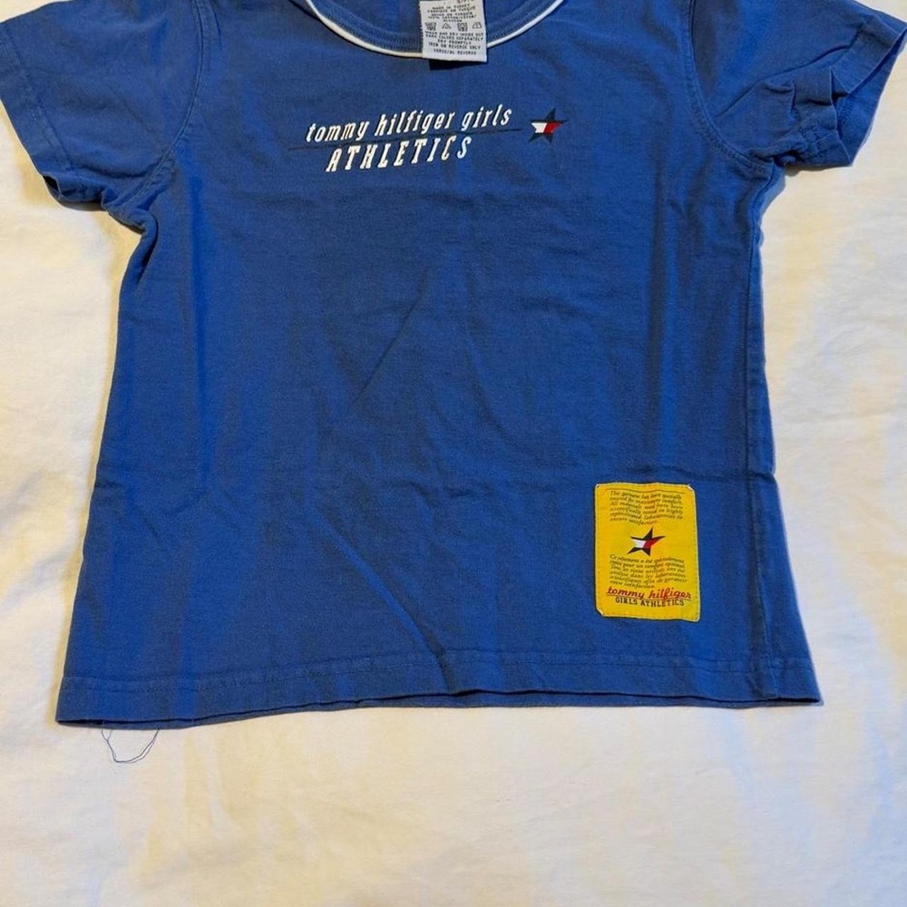 Vintage Y2K Tommy Hilfiger Girls Athletics Tee Kids Small